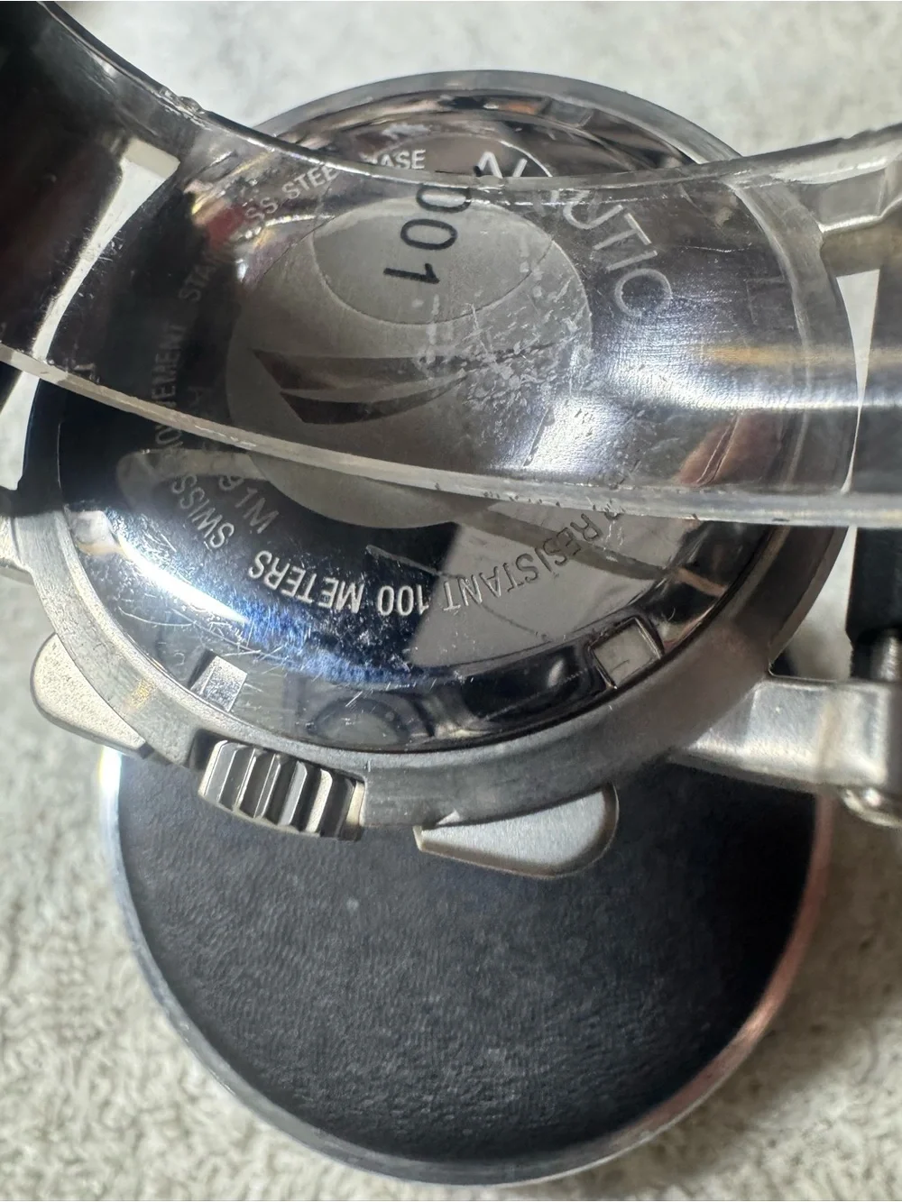 Nautica Men's Black Dial Stainless Steel Chronograph Watch